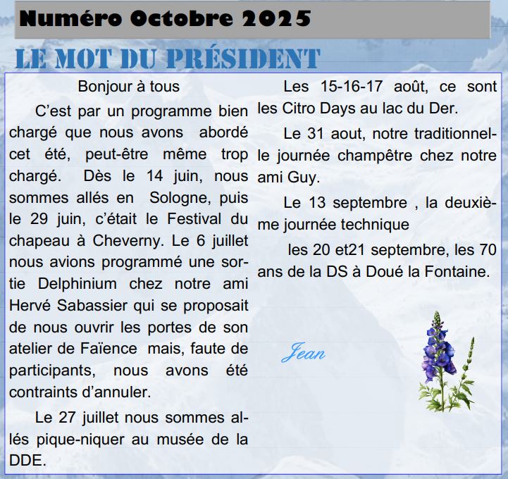 Mot du président ...